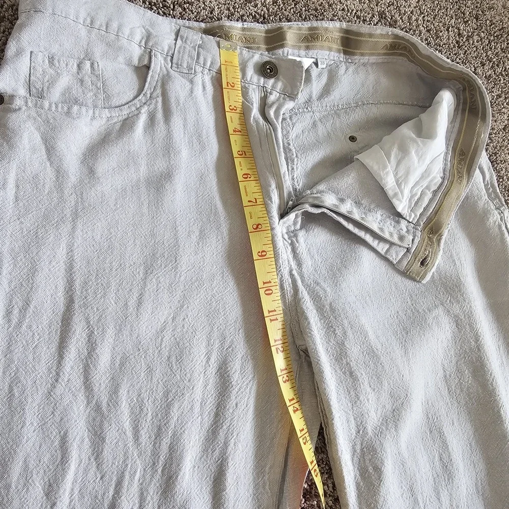 Amiani Mens 38x32 Linen Cotton Light Leg Pants Beachy Islander Dress Pants #43